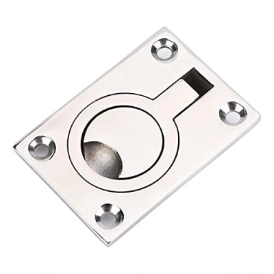 Image of Flush Mount Pull Handle Ring Hatch Locker Cabinet Lift Boat Marine Yacht Hardware Stainless Steel