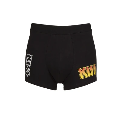 Image of SOCKSHOP Music Collection 1 Pack KISS Boxer Shorts Black Medium