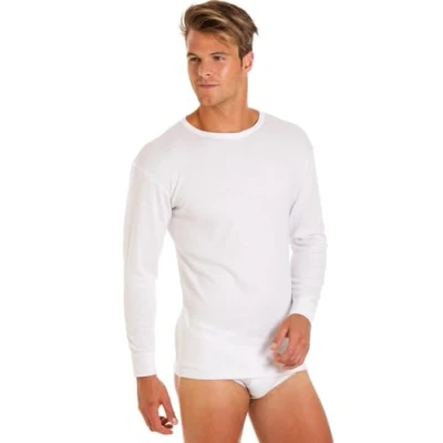 Image of Haigman Men&#039;s 2 Pack Long Sleeve Thermal Vest (XXL, UK, 50 52 in, 127 132cm, White)