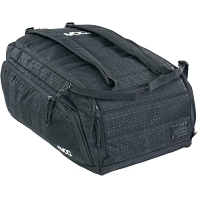 Image of EVOC Gear Bag 20 Travel (Handy, Compact, Robust Outer Material, Padded Main Compartment, Double Zip, Dirt/Water Resistant, Fully Opening Compartment), Black