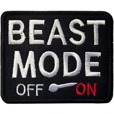 Image of Beast Mode On Military Embroidered Patch Tactical Decorative Badge Hook &amp; Loop for Backpacks Caps Hats Bags Jackets Clothes Vest Harness Accessories