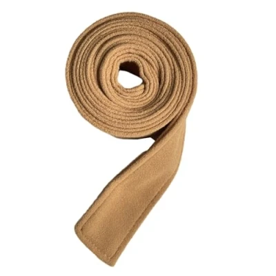 Image of Maxtonser Waist Belt Women Woolen Coat Brushed Plush Decorate Length Adjustable Corset Double Sided Camel