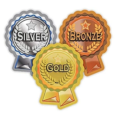 Image of SuperStickers Gold, Silver and Bronze Rosette Stickers (120 Stickers)