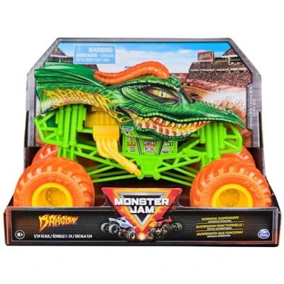 Image of Monster Jam, Official Dragon Truck, Collector Die Cast Vehicle, 1:24 Scale, Kids’ Toys for Boys and Girls Aged 3 up