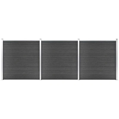 Image of vidaXL Fence Panel Set WPC 526x186 cm Black
