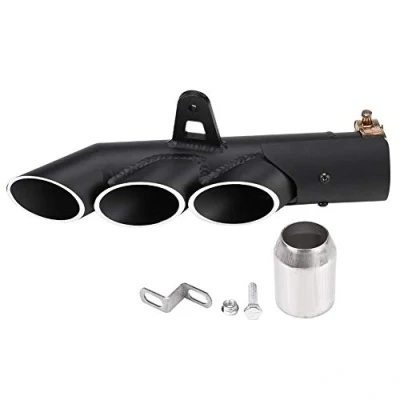 Image of Exhaust Muffler Pipe, Universal Three outlet Motorcycle Pipe Silencer Tail Tailpipe Tip for YZF R6