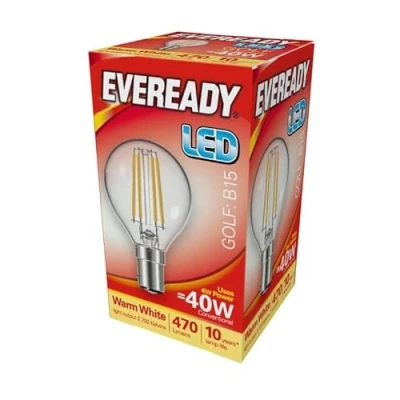 Image of Eveready LED Filament Golf 470LM B15 Sbc 4W 27000K