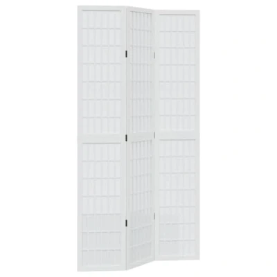 Image of vidaXL Room Divider Privacy Screen White 3 Panel Paulownia Wood Foldable Partition for Living Room, Bedroom, Office 105 110x160 cm