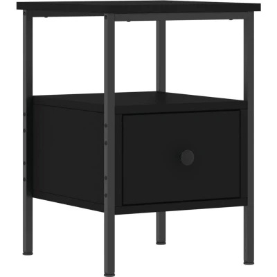 Image of vidaXL Bedside Cabinet Black 34x36x50 cm Engineered Wood