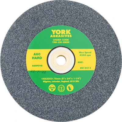Image of York 150X20X31.75MM A60PV Medium Aluminium Oxide Bench Grinding Wheel