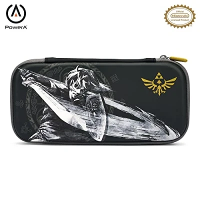 Image of PowerA Slim Case for Nintendo Switch, Switch Lite &amp; OLED Model, Protective Pouch with 10 Game Cards Storage and Built in Play Stand, Official: Zelda; Battle Ready Link