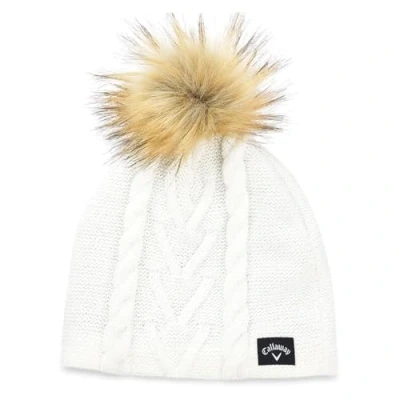 Image of Callaway Men&#039;s Women&#039;s Pom Beanie, White, One Size UK