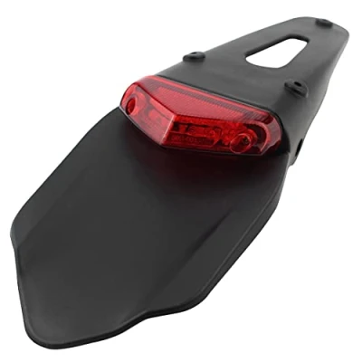 Image of KATUR Rear Fender LED Brake Red Tail Light Lamp with Bracket for Off road Motorcycle Motocross Dirt Bike (Red Lens)