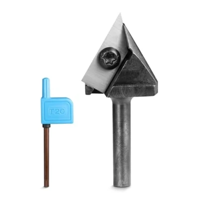 Image of Genmitsu 60 Degree V Groove Router Bit, 1/4&quot; Shank 1&quot; Cutting Diameter, CNC Milling Machine Slab Flattening Carbide Insert Planer Bit for Woodworking Carving, VRBC01A