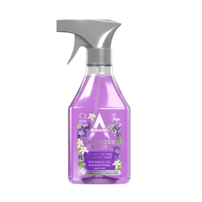 Image of Astonish Vegan Disinfectant Spray, Ready to Use, Virus and Germ Killing, 550ml, Lavender Haze, Purple
