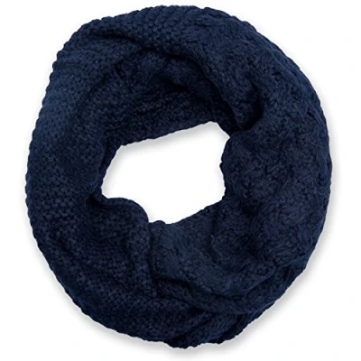 Image of styleBREAKER knit loop scarf with pattern mix, single colour fine snood, winter scarf, unisex 01018153, Colour:Midnight Blue/Dark Blue