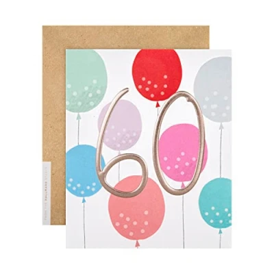 Image of Hallmark 60th Birthday Card Contemporary Balloons Design