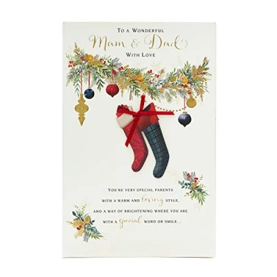 Image of Mam and Dad Christmas Card, Card for Parents, Parent Him, Her