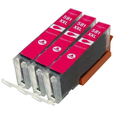Image of 3x MAGENTA CLI 581M XXL compatible ink cartridges for Pixma TR7550 TR8550 TS6150 TS6151 TS6251 TS6350 TS6351 TS705 TS8150 TS8152 TS8250 TS8251 TS8252 TS8351 TS8352 TS9150 TS9550 TS9551 TS9551C