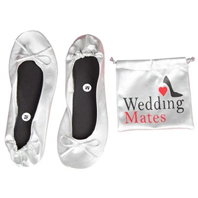 Image of Wedding Mates After Party roll up Shoes …(4 5.5, Silver)