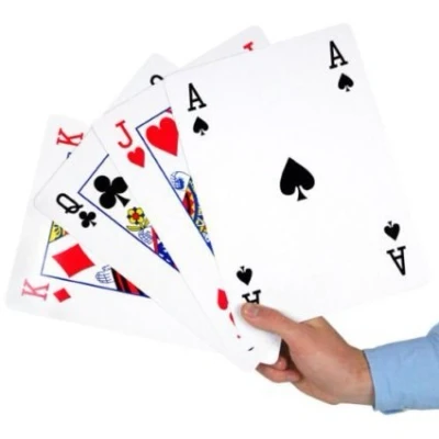 Image of Unibos 2x A4 Extra Large Jumbo Plastic Coated Playing Cards Outdoor Garden Family Party BBQ Game Home indoor XMAS