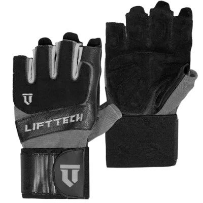 Image of Lift Tech Fitness Unisex Adult Klutch Wrist Wrap Gloves Black, X Large