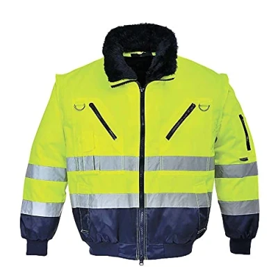 Image of Portwest HI Vis 3 in 1 Pilot Jacket, Size: M, Colour: Yellow/Navy, PJ50YNRM