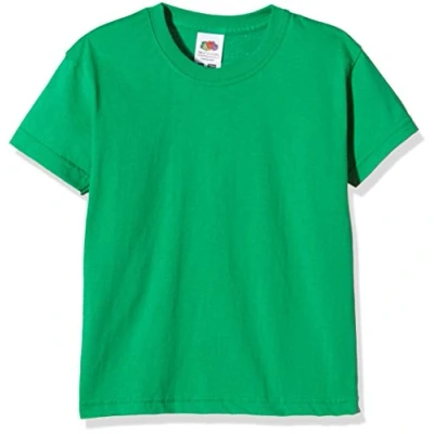 Image of Fruit of the Loom Unisex Kids Valueweight Short Sleeve T Shirt, Kelly Green, 5 6 Years (Manufacturer Size:26) B