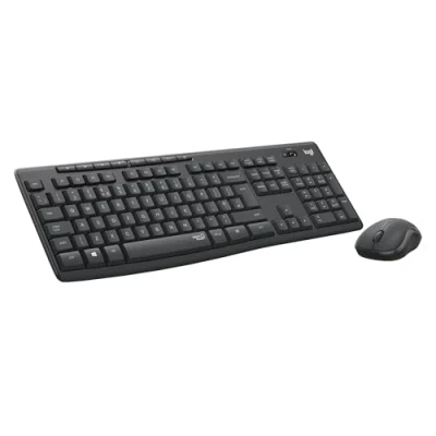 Image of Logitech MK295 Silent Wireless Mouse &amp; Keyboard Combo with SilentTouch Technology, Full Numpad, Advanced Optical Tracking, Lag Free Wireless, 90% Less Noise, QWERTY UK English Layout Black