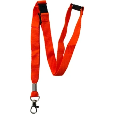 Image of PAC Supplies Global 15mm Colourful Neck Lanyard With 3 Point (Triple) Safety Breakaway (Orange, 10 Lanyards)