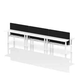 Image of Air B2B 1600x600mm Adjustable 6P Bench Desk CP White/White + Screen