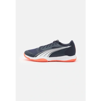 Image of PUMA Unisex Eliminate Turbo Indoor Court Shoe, Parisian Night White Glowing RED, 15 UK