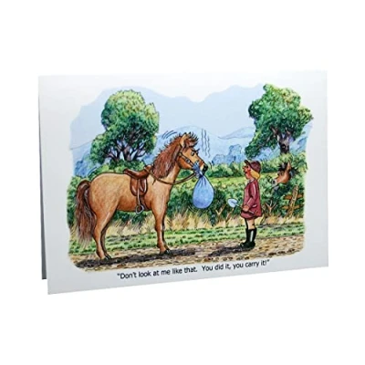 Image of Armand Foster Horses &amp; Ponies Humour Cartoon A5 Funny Blank Greeting Card