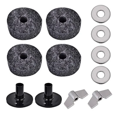 Image of Alomejor Cymbal Replacement Accessories Felts Hi Hat Clutch Felt Cup Sleeves with Base Wing Nuts and Washer for Drum Set