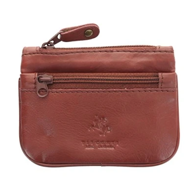Image of Visconti Leather Zip Top Coin Purse/Keycase CP3 Brown