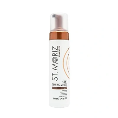 Image of St Moriz Advanced 5 in 1 Instant Tanning Mousse Dark Luxurious Benefits Skin Smoothing, Moisture Rich, BB Finish &amp; Luminous for Longer Lasting Tan Vegan Fake 200ml
