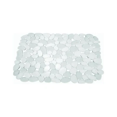 Image of iDesign 60660 Pebblz Dish Anti Slip Sink Draining Board Mat, Plastic, Clear, Large