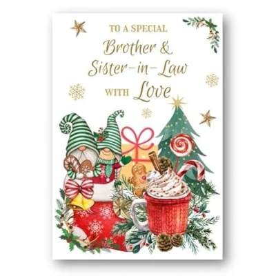 Image of Second Ave Brother &amp; Sister in Law Christmas Winter Gingerbread Xmas Holiday Festive Greetings Card
