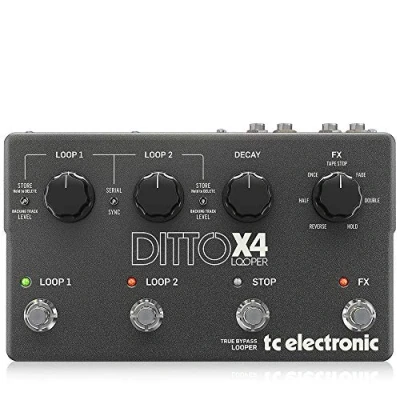 Image of TC Electronic DITTO X4 Looper Simple and Intuitive Dual Track Guitar Pedal with Powerful Loop Effects, Compatible PC Mac