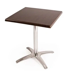 Image of Bolero Square Table Top &amp; Aluminium Base Dark Brown 30(H) x 600(W) x600(D) mm