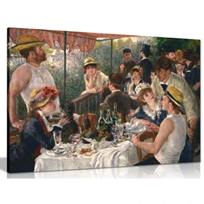 Image of Luncheon of The Boating Party Pierre Auguste Renoir Canvas Wall Art Picture Print (18x12in)
