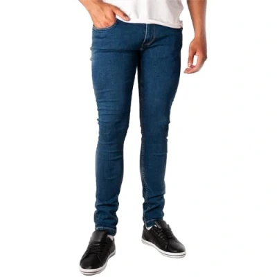 Image of Soulstar Mens Skinny Jeans Ripped Stretch Blue Size 32W/34L