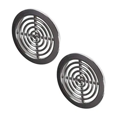Image of MINI 2x Air Vent Grille Covers 45mm (1.77inch) Ducting CHROME Ventilation Cover