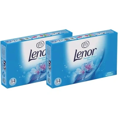 Image of Lenor Tumble Dryer Fabric Conditioner Sheets Spring Awakening, Pack of 2 x 34