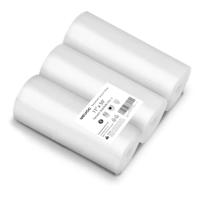 Image of Wevac Lite Vacuum Seal Bags 3 Pack 28cmx1500cm (Total 45m) Sealer Rolls for Food Saver, a Meal. Commercial Grade, BPA Free, Great Meal Prep and Sous Vide Cooking
