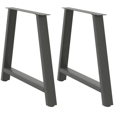 Image of vidaXL Dining Table Legs A Shaped 2 pcs Anthracite 100x(72 73) cm Steel