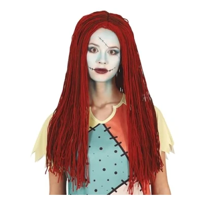 Image of FIESTAS GUIRCA Redish brown wool wig for Women (One Size) Fancy Dress Accessory Halloween and Themed Parties Ideal Adults Perfect Celebrations Events