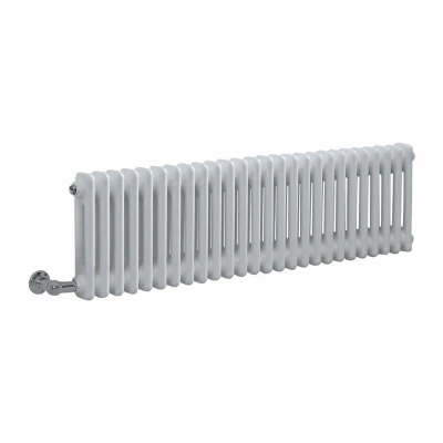Image of Milano Windsor White 300mm x 1190mm Cast Iron Style Horizontal Double Column Electric Radiator Wi Fi Thermostat