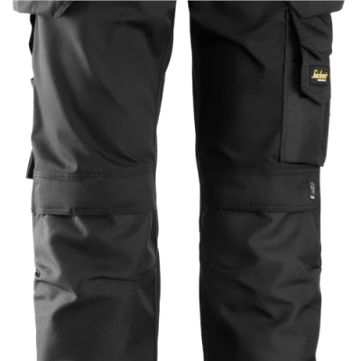 Image of Snickers Craftsmen Holster Pockets Trousers, CoolTwill Black/Black Waist 39&quot; Inside leg 35&quot;