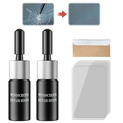Image of DABUG Windscreen repair kit, car windshield glass liquid, for repairing windscreens, cracks, in star shape and cracks crescent